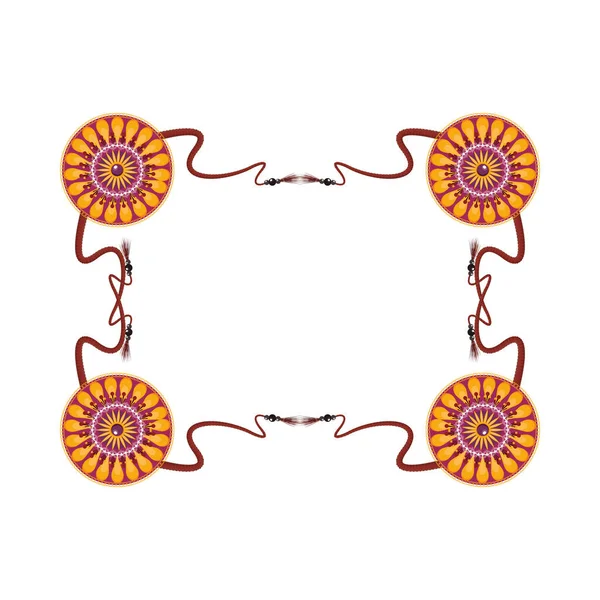 Ethnische Mandalas Indu-Stil quadratischen Rahmen — Stockvektor