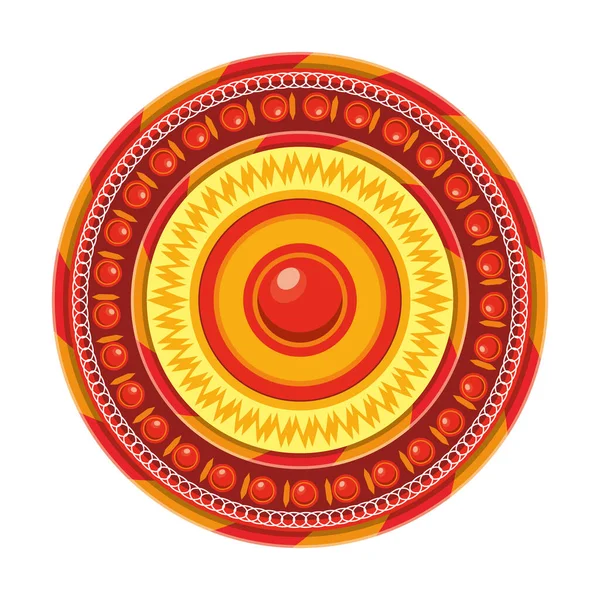 Etniczna ikona stylu indu mandali — Wektor stockowy