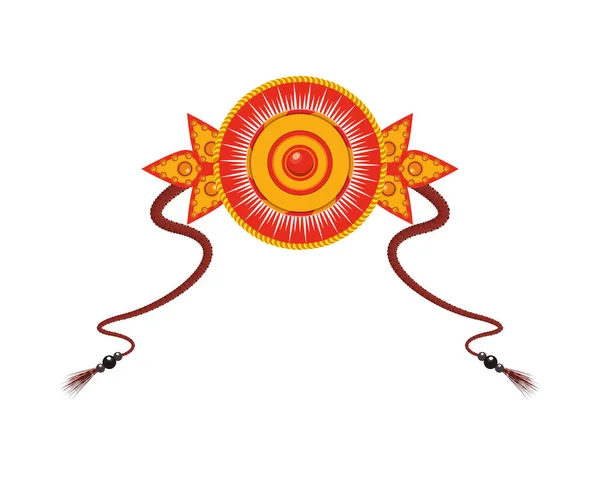 Mandala étnica com fitas de corda estilo indu —  Vetores de Stock