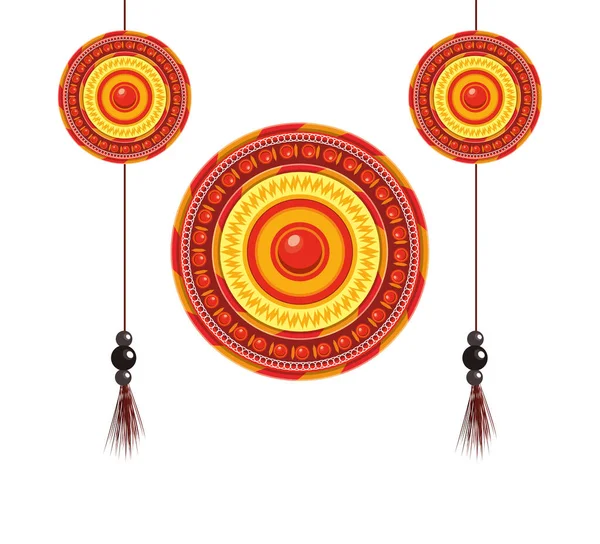 Mandalas ethniques style indu pendaison — Image vectorielle
