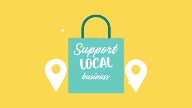 alışveriş çantası ile yerel iş harflerini destekle