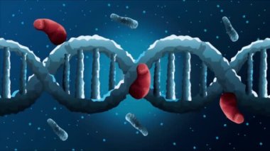 Kan posterli DNA molekülü bilim animasyonu