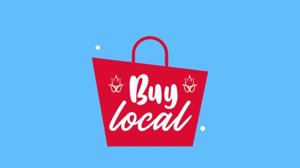 Comprar letras de negocios locales con bolsa de compras — Vídeos de Stock