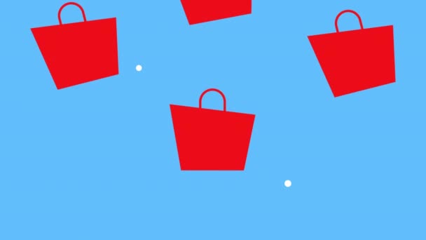 Shopping bags set pattern animation — Stock Video