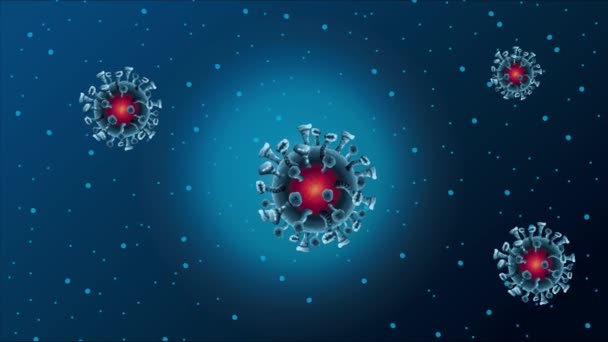 Covid19 πανδημία σωματίδια μοτίβο κινούμενα — Αρχείο Βίντεο
