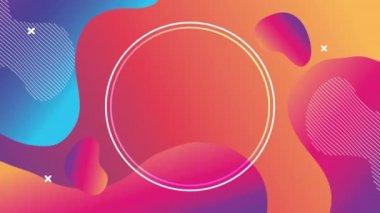 Dairesel çerçeve arka planına sahip canlı ve akışkan renk