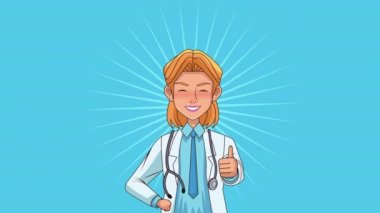 kadın doktor profesyonel karakter animasyonu