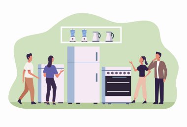 Alış veriş gününde mağazada çalışan bir grup insan