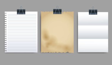 Eklenti pankartları kağıt simgeleri seti