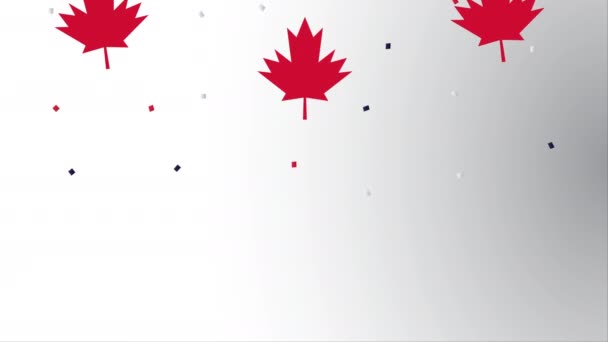 Feliz celebración del día de Canadá con patrón de hojas de arce — Vídeos de Stock