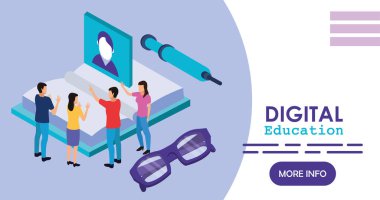 kitaplar ve insanlarla çevrimiçi eğitim teknolojisi