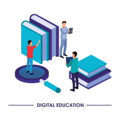 kitaplar ve insanlarla çevrimiçi eğitim teknolojisi