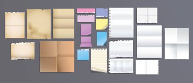 Eklenti pankartları kağıt simgeleri seti