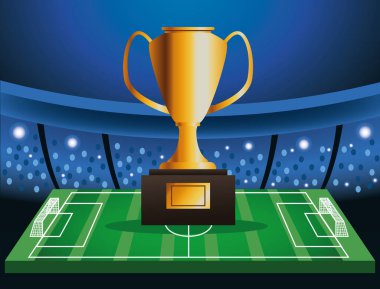 Kampta kupa olan futbol kupası posteri.