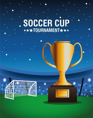 Kampta kupa olan futbol kupası posteri.