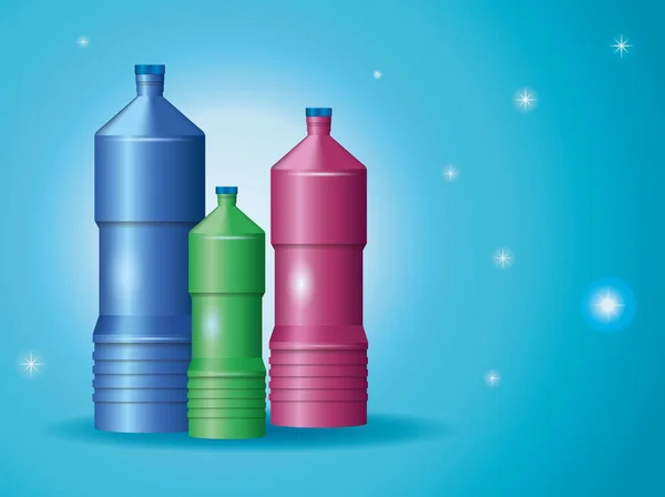 プラスチックボトル製品のセット — ストックベクタ