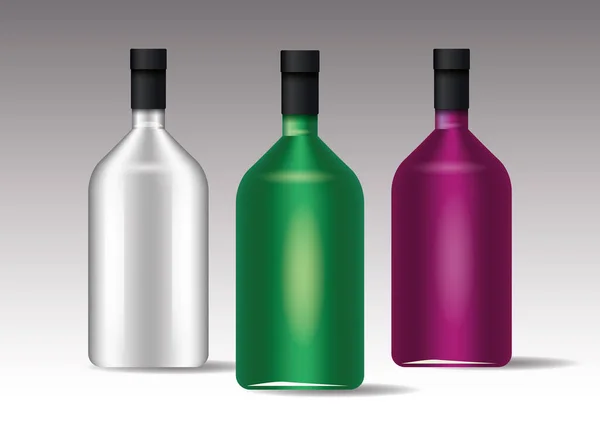 Set von Glasfarben Flaschen Produkte — Stockvektor