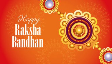 Altın çiçeklerle süslenmiş mutlu raksha bandhan kutlamaları