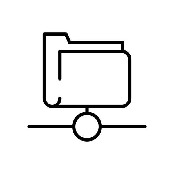 Cartella file documento linea stile icona — Vettoriale Stock