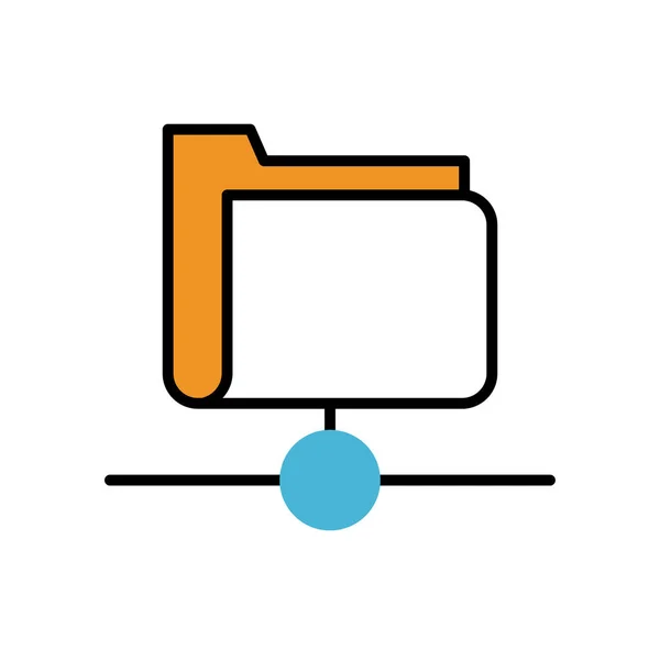 Dossier fichier document remplissage style icône — Image vectorielle
