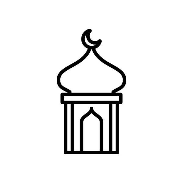 Eid mubarak moschee cupule line style icon — Stockvektor