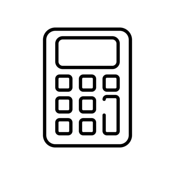 Calculadora matemática ícone de estilo de linha dispositivo — Vetor de Stock
