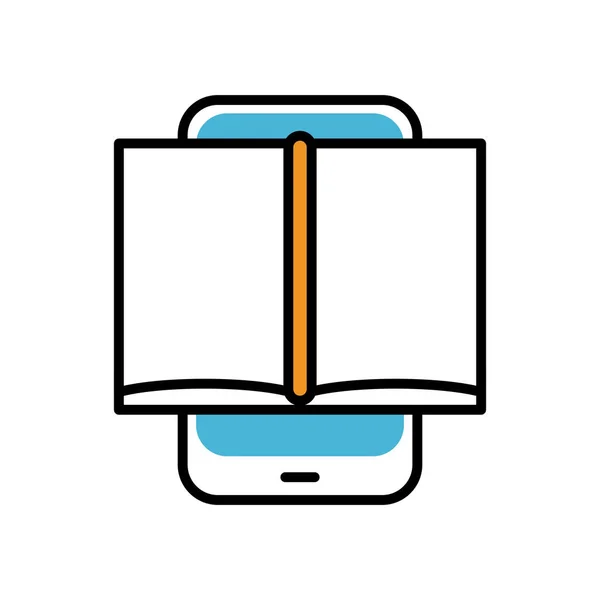 Smartphone-Gerät mit Stilikone zur Buchbefüllung — Stockvektor