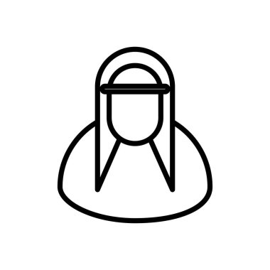 kadın müslüman çizgisi tarzı simge