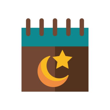 Takvim simgesinde yıldızlı ay gecesi