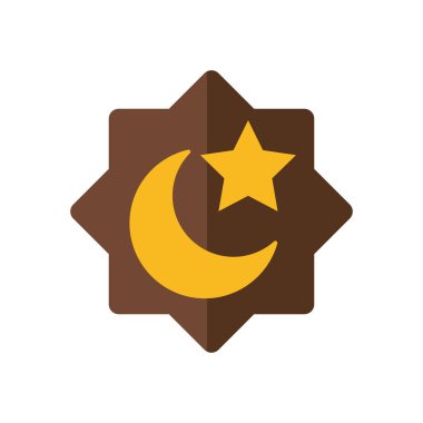 Yıldız mühür çizgisi tarzıyla ay gecesi