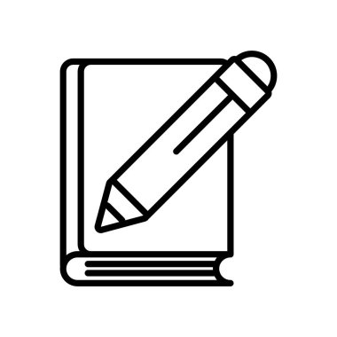 kalem grafit ve kitap arz satırı simgesi