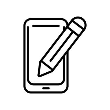 Kalem satırı biçim simgesine sahip akıllı telefon aygıtı