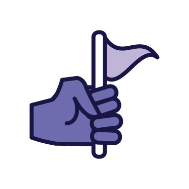 Bayrak çizgisi biçimi ile el