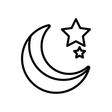 Yıldız çizgisi simgesiyle ay gecesi