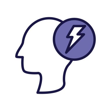 baş insan profili ışın enerji hattı biçiminde simge ile