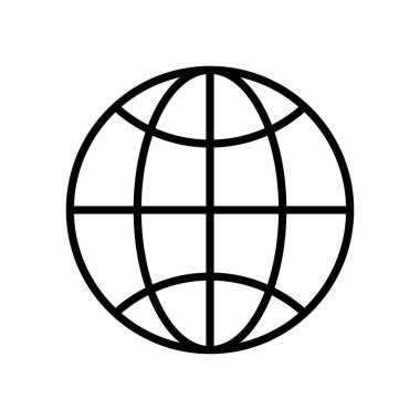 küresel tarayıcı dünya çizgi simgesi