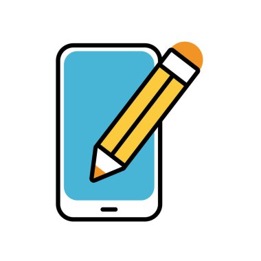 Kalem doldurma biçim simgesine sahip akıllı telefon aygıtı