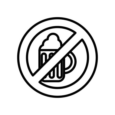 dont drink beer line style icon clipart