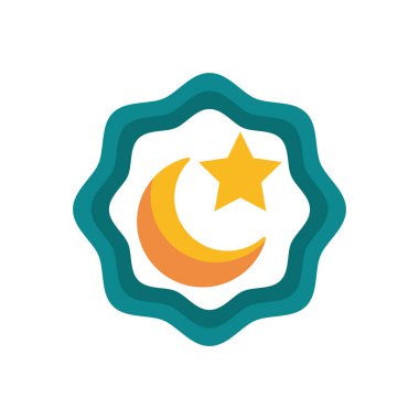 Yıldız mühür çizgisi tarzıyla ay gecesi