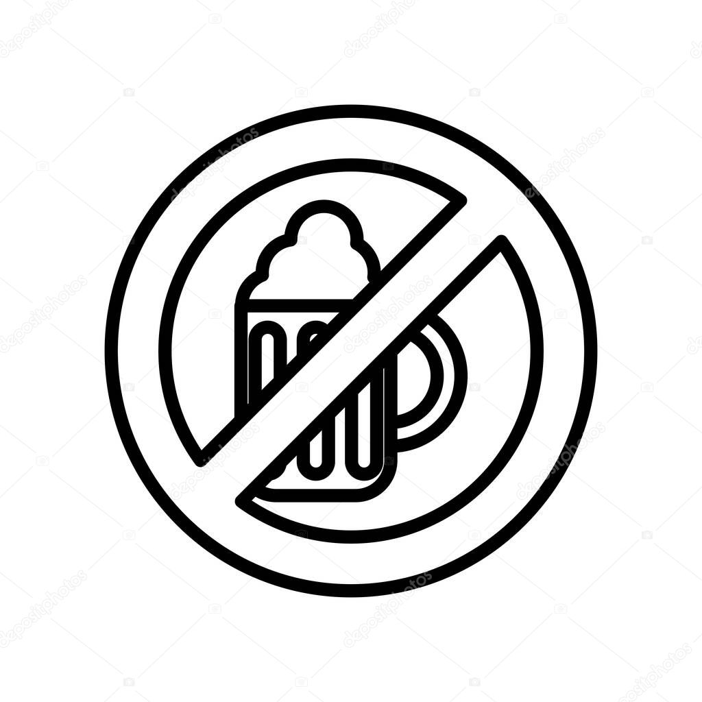 dont drink beer line style icon
