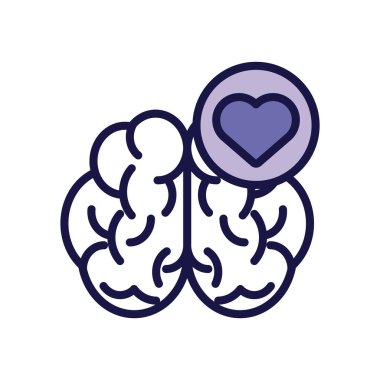 Kalp çizgisi simgesine sahip insan beyni