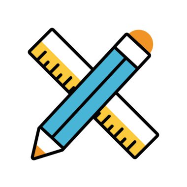 kalem ve kural eğitimi ikonu izole edilmiş