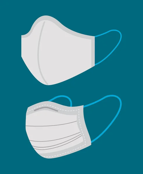 Masques médicaux accessoires respiratoires pour la protection covid19 — Image vectorielle