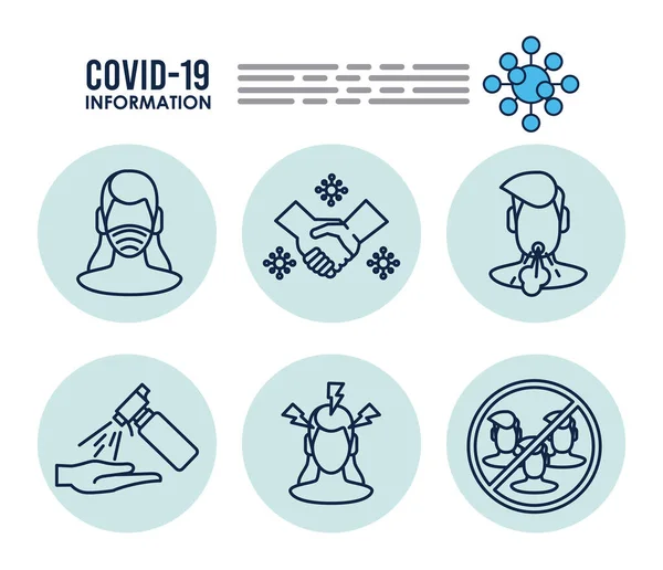 Covid19一组教育信息图形图标 — 图库矢量图片