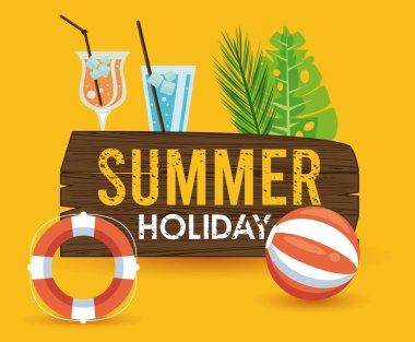 Plaj balonlu yaz tatili etiketi