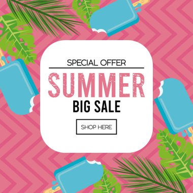 Kare çerçeveli yaz tatili posteri