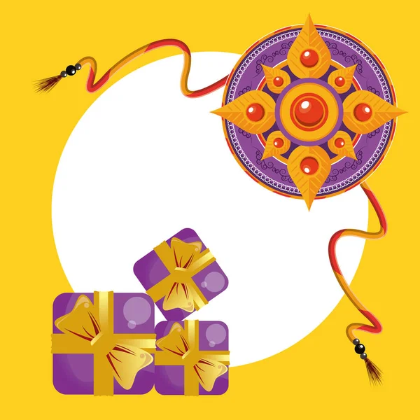 印度Raksha Bandhan花卉装饰 — 图库矢量图片