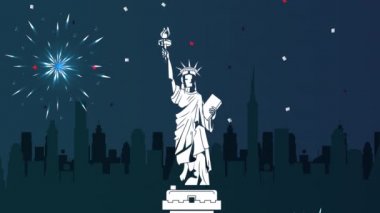 Özgürlük Günü kutlamaları Özgürlük Heykeli ve havai fişeklerle