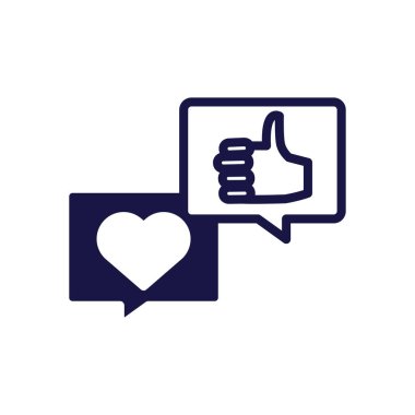 Konuşma iletisi sosyal medya siluet biçimi ile kabarcıklanıyor