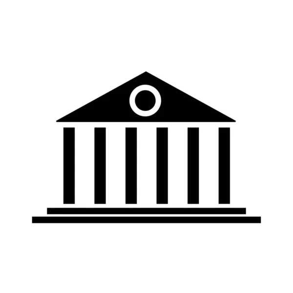 Bank building silhouette style icon — Stock Vector